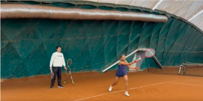 Renée Gadsden playing Tennis